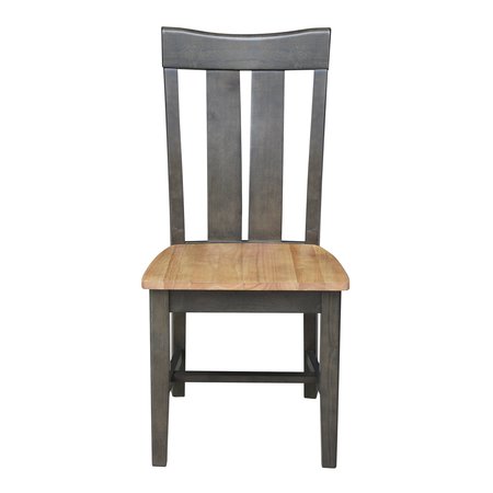 International Concepts Ava Solid Wood Dining Chairs - Set of 2 - Wheat/Coal CI64-13P